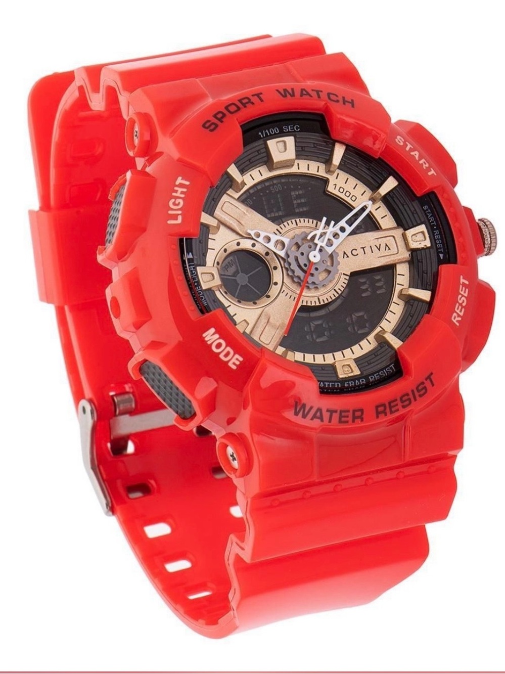 Activa Pixel X by Invicta Digital Red and Gold Unisex 50mm Watch. ACW499-004
